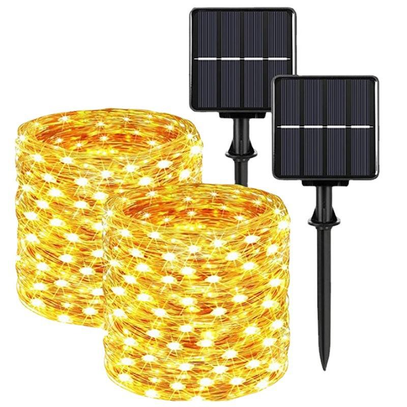 Solar Copper Wire Lamp Garden Ambience Light Christmas Holiday Decoration Small Colored String
