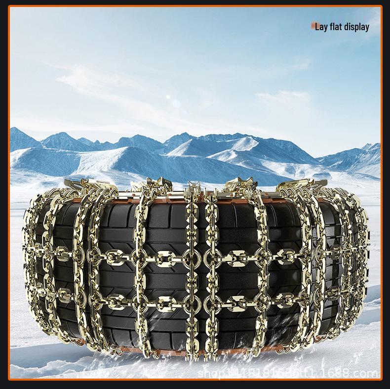 T-Shaped Steel Anti-Skid Tire Chains for Sedan, SUV, Off-Road Vehicles
