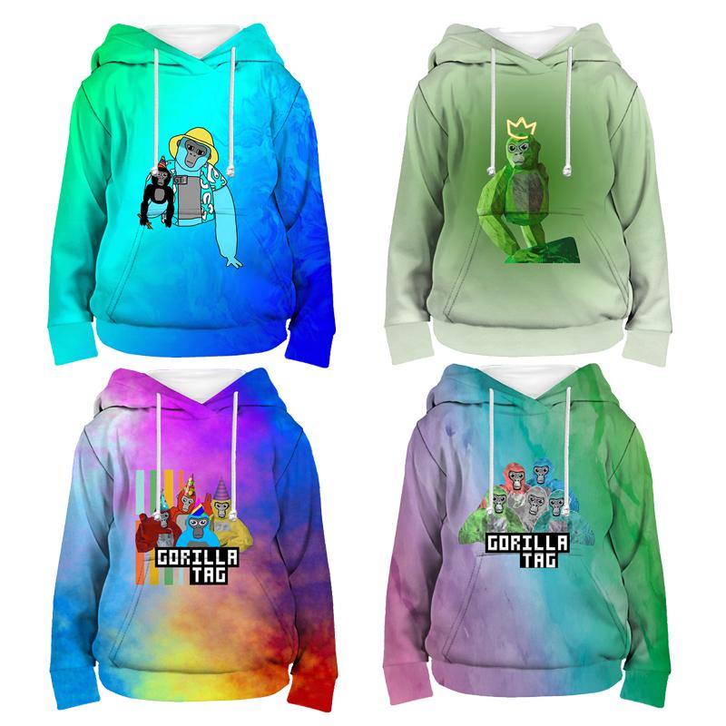 Gorilla Tag Monke Sweatshirts Autumn Baby Kids Tops Monkey Casual Sports Long Sleeve Clothing Sports Kids Boy Girl Toddler Hoodies