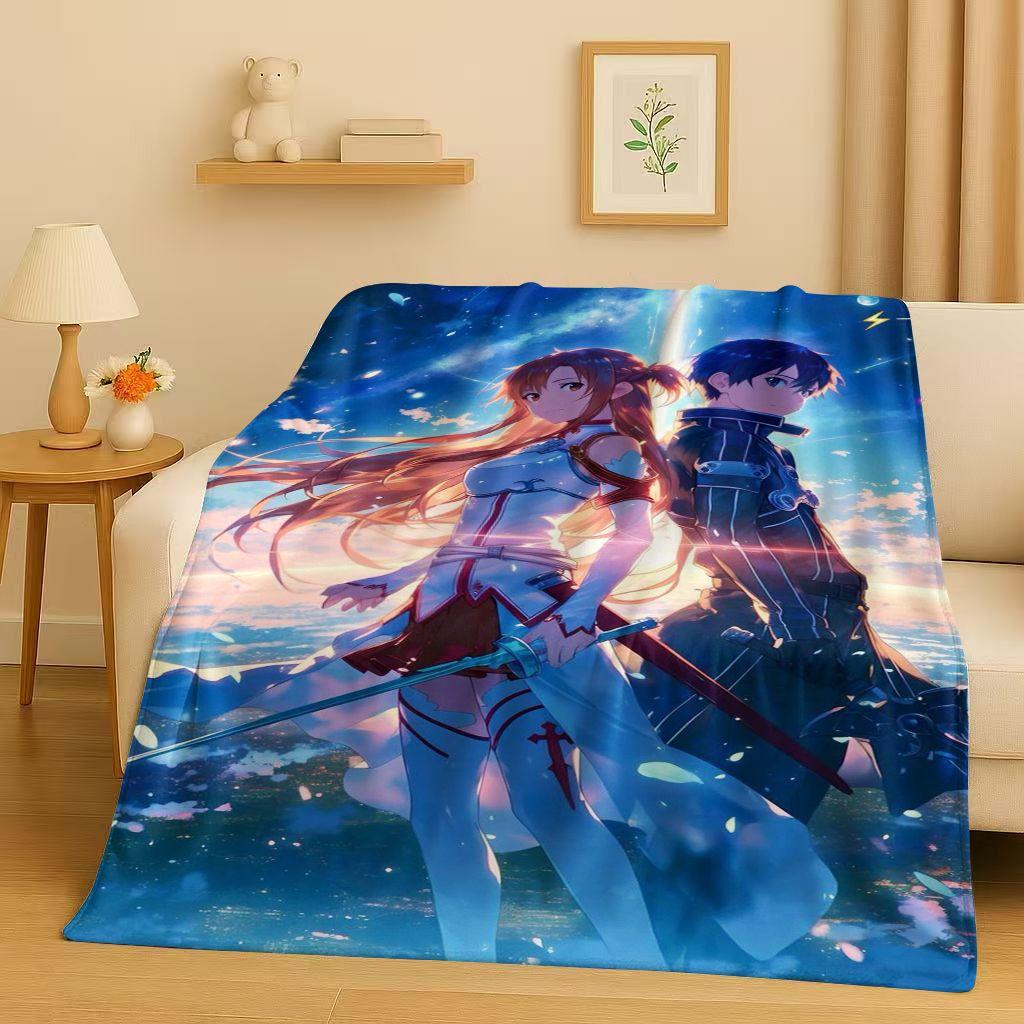 Новое Аниме Sword Art Online SAO Мультяшное Кирито Юки Асуна Фланелевое Одеяло, Ультра Мягкое Теплое Плюшевое Покрывало для Дома, Спальни, Кровати, Дивана, Детей