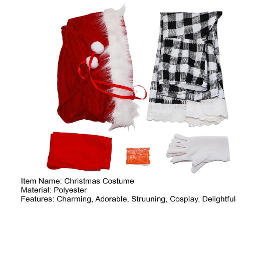Рождественский костюм для женщин девочек клетчатое платье с красной бархатной накидкой чулки перчатки набор костюм рождественского эльфа для косплея
