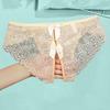 Женские трусики с низкой талией, с открытым шаговым швом, с бантом, тонкие прозрачные кружева