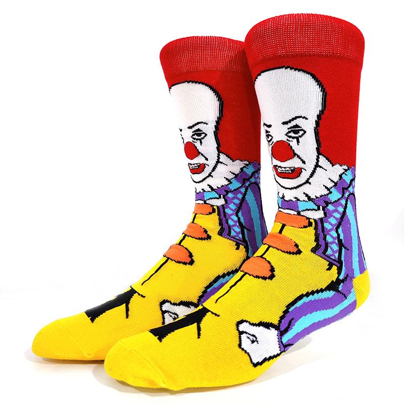 Новинка, веселые мужские носки с рисунком из хлопка, покер, корги, лягушка, сумасшедший бургер, пиранья, волк, авокадо, орел