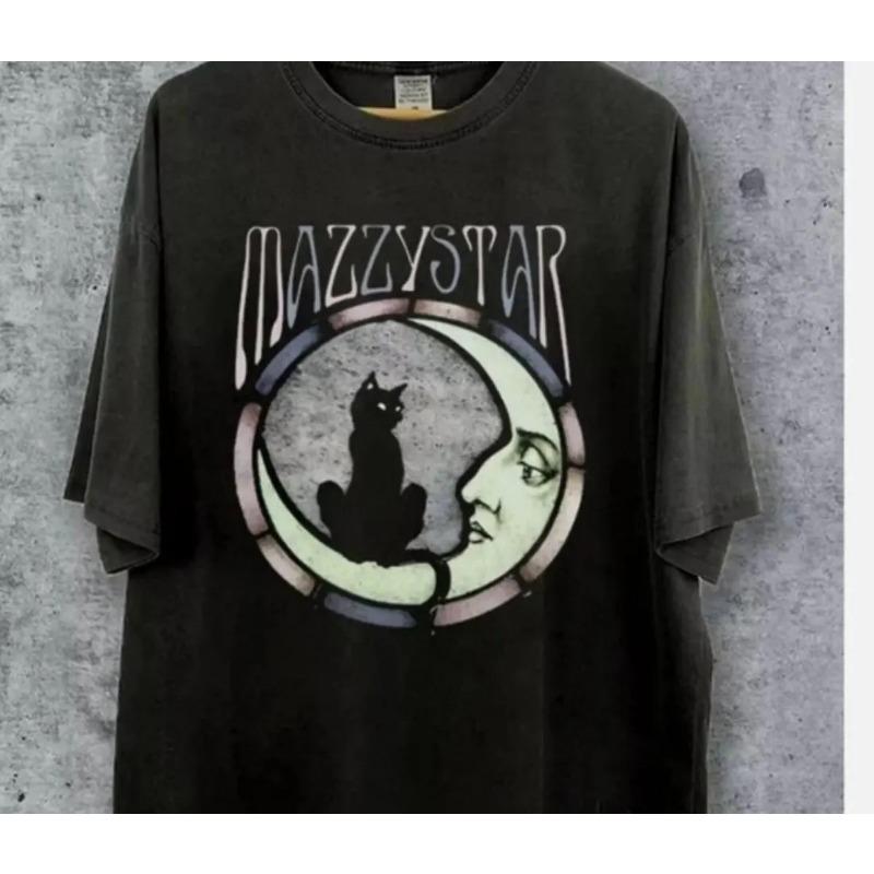 Футболка Mazzy Star Cat, Альтернативный рок 90-х, Летняя новая мужская футболка, Повседневная мода, Подходит как для мужчин, так и для женщин