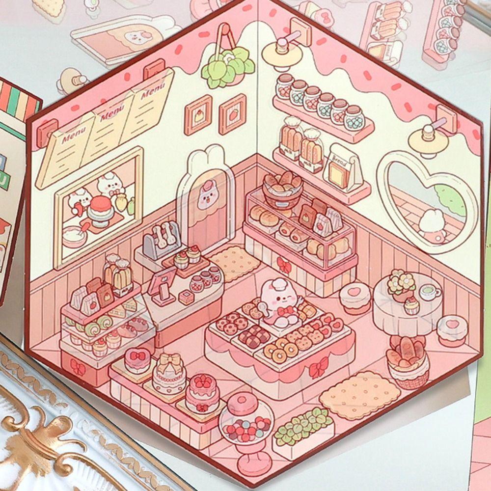 3D визуальная укладка наклеек DIY Пейзажная наклейка для блокнота Подарки Миниатюрная сцена 3D наклейки