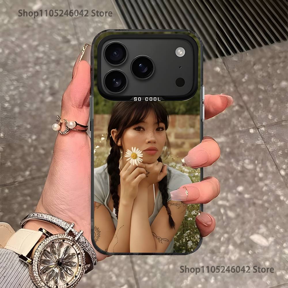 B-beabadoobee Beatopia Для iPhone 17,16,15,14,13,12,11,Pro,MAX,Plus Черный Ударопрочный Конфетный Матовый Чехол