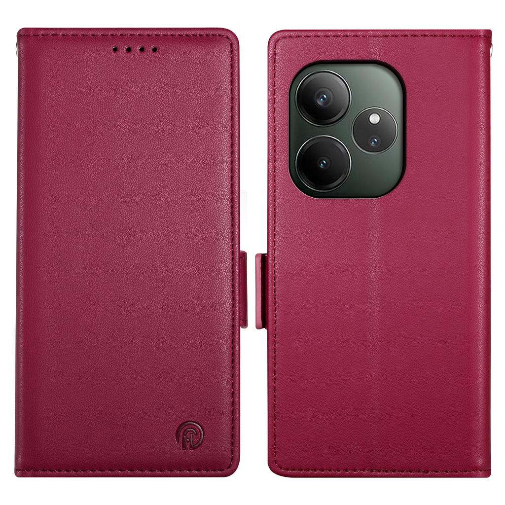 DF-010 Для Realme GT 6 5G Подставка Чехол PU Кожаный Кошелек Чехол для Телефона