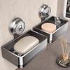 Quick Drain Bathroom Soap Holder Suction Cup No-Drill Soap Dish Soap Storage Rack Bathroom