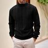 Men Turtleneck Sweater Twisted Knitted Pullover Sweater Casual Solid Color Base Layer Top for Street Work Dating Daily Wear