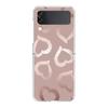 Gold Rose Love Heart Phone Case For Samsung Galaxy Z Flip 3 4 5 Hard Folding Clear PC Bumper For Samsung Z Flip 6 Back Cover