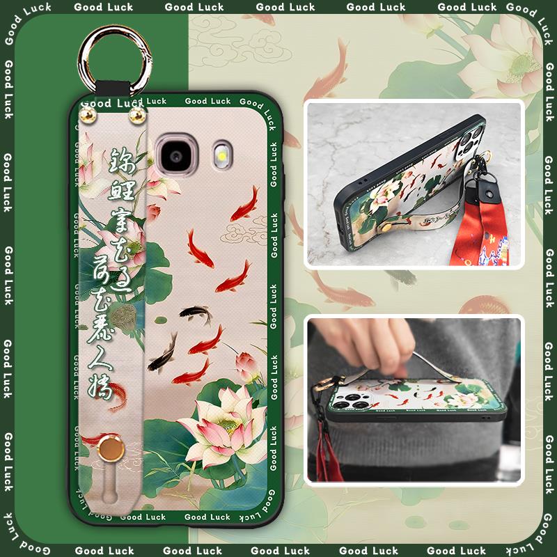 For Mom Kickstand Phone Case For Samsung Galaxy J510/J5 2016/J5108 Waterproof Dirt-resistant Wrist Strap Lanyard Fashion