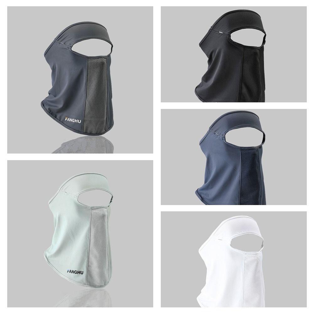 Solid Color Face Cover UV Protection Face Gini Mask Fashion Ice Silk Mask  Sports