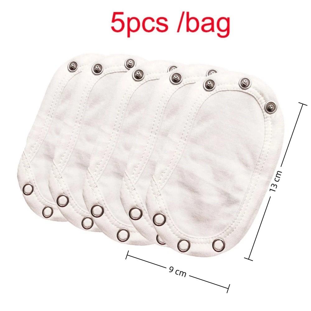5pcs Cotton Baby Bodysuit Extender Soft Super Utility Lengthen Pads White Bodysuit Extension Strap Baby Infant Romper Partner