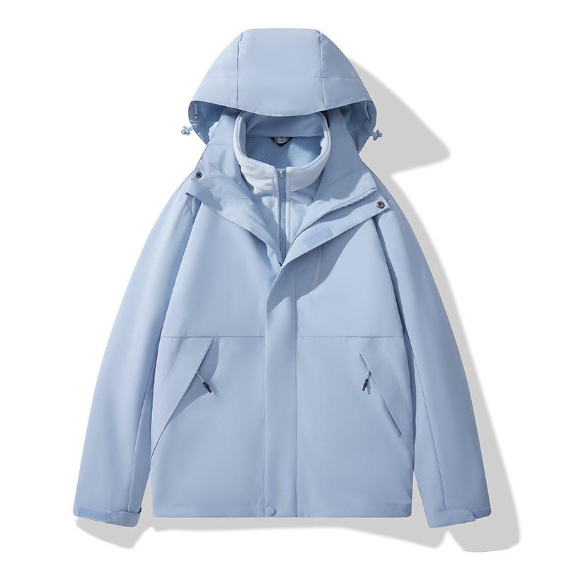 Женская куртка-двойка три-в-одном, Ветрозащитная, Водонепроницаемая, Трехзащитная для улицы