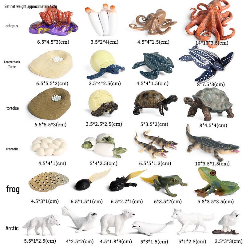 Wild Animal Model Toy Set: Swan, Lion Head, Goose