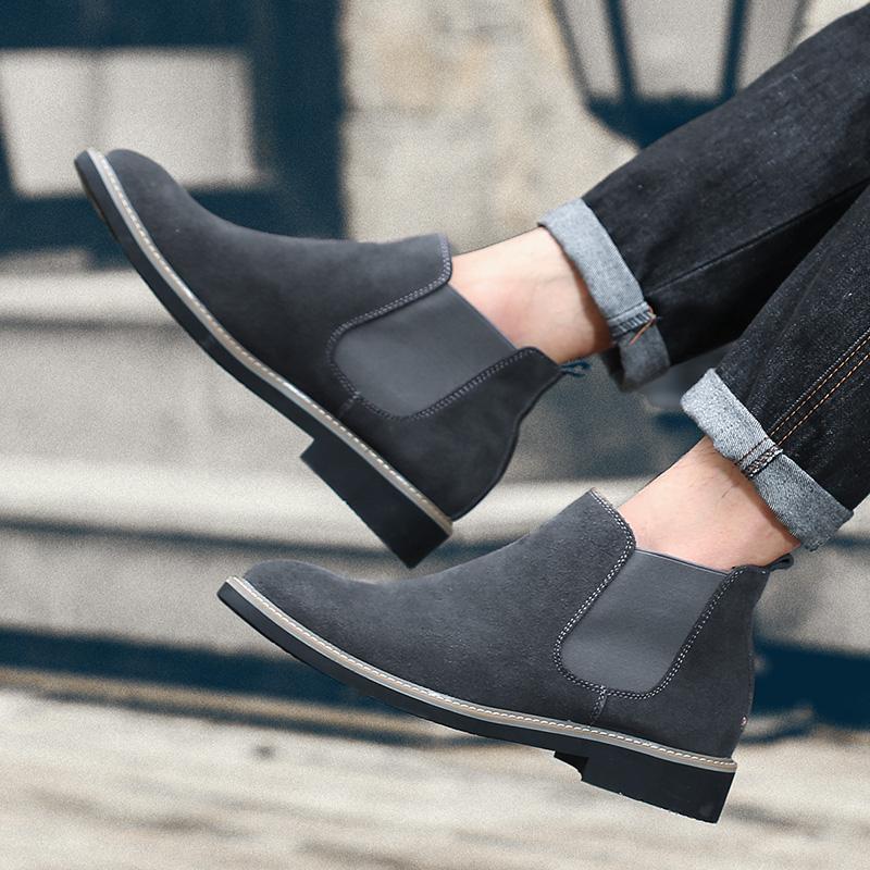 Весна-Осень Кожаные Мужские Ботинки Челси Дропшиппинг Высококлассные Удобные Повседневные Ботинки Высокого Качества Ручной Работы Обувь для Мужчин