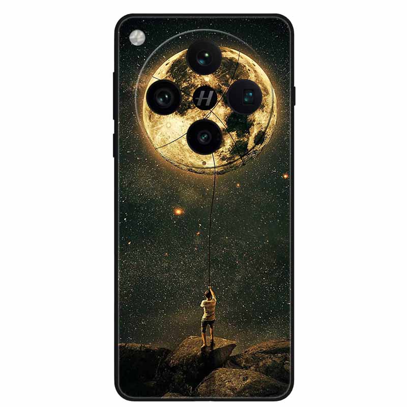 For OPPO Find X8 Case Black Silicone Soft TPU Printing Cover for Oppo Find X8 Pro Phone Cases Space Wolf Capa FindX8 X 8 / X8Pro