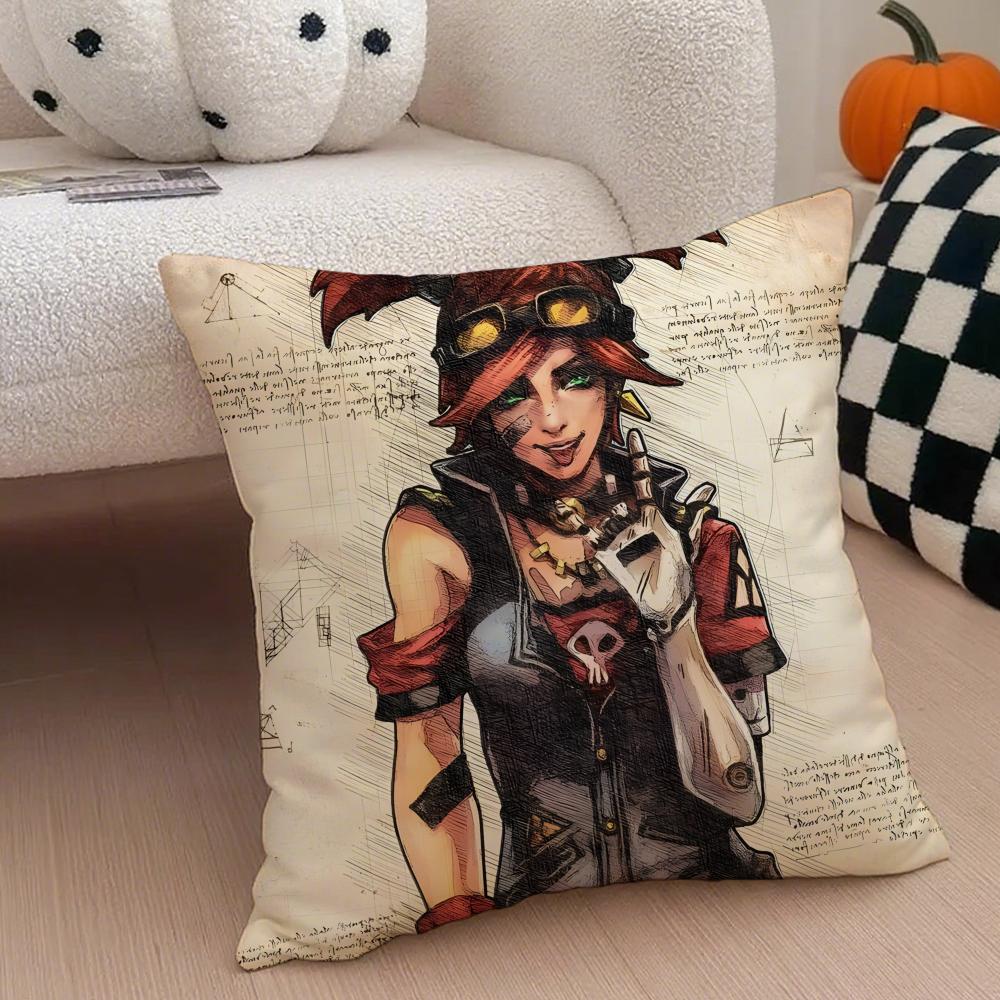 Chaotic and irreverent BBorderlands game Cushion Cover Throw Pillow Cover Hidden Button Durable Polyester Chair Cushion