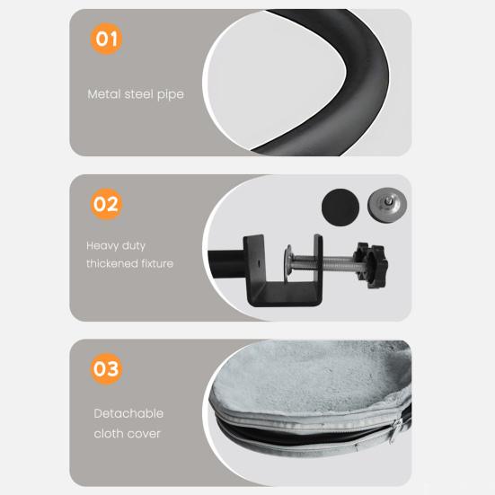 Yousheng Cat Bed & Perch for Desk 360 Degrees Adjustable Mesh Hammock with Metal Frame Breathable Soft Mesh Cat Nest for Home Office Desk