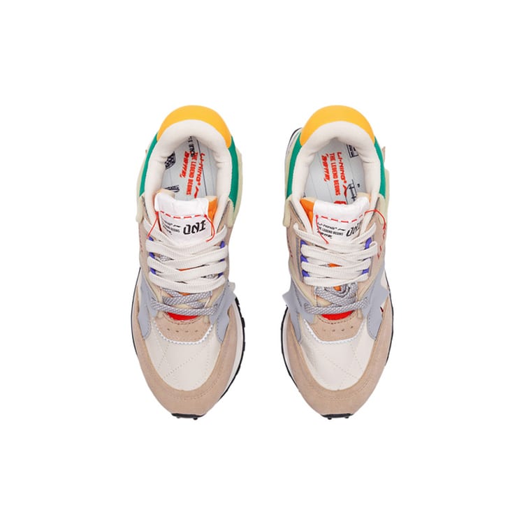 Li Ning 001 Original Aspiration Нескользящие Легкие Низкие Повседневные Кроссовки Мужские Абрикосовый Белый Зеленый AGCP313-4