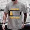 Men's T Shirt Short Sleeved Tops Clothing Tees Men T-Shirt Black Man T-Shirts Beer and Battery Print Clothes for Men Funny Tees#Color