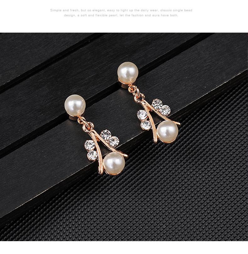 Корейский жемчужный набор ожерелья и серег для невесты - Модная бижутерия из гальванизированного сплава