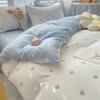 Комплект из четырех предметов из стираного хлопка, простыня, пододеяльник, комплект из трех предметов для спальни, односпальная кровать.