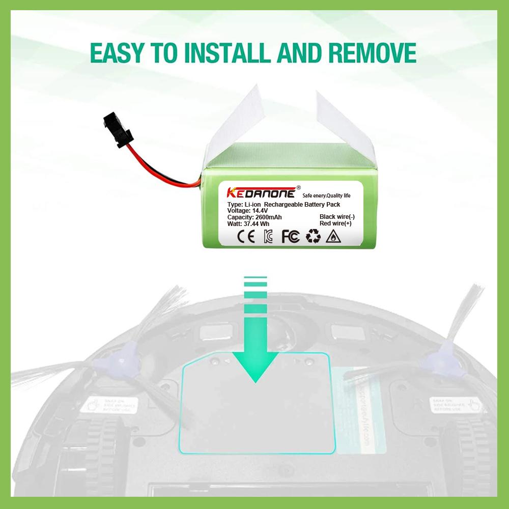 Литий-ионный аккумулятор для Conga 990, 1090, Tesvor X500, Ecovacs, Deebot N79, N79s, Dn622, Eufy, Robovac 11, 11s, Robovac 30 и т. д.