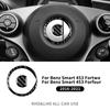 Real Carbon Fiber Car Steering Wheel Cover Trim Sticker For Mercedes Benz Smart 453 Fortwo/Forfour 2016 2017 2018 2019 2020-2025