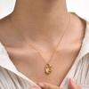 18K Gold Plated Pendant Necklace For Women,  Hollow Irregular Statement Necklace Trendy Jewelry