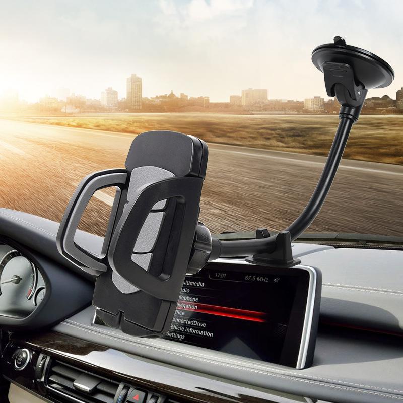 "Car Windshield Suction Cup Phone Holder with Multi-Function, Earthquake-Resistant Design and Extension Hose"