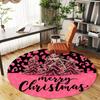 1PC Christmas tree leopard print Office Round Area Rug, Under Office Chairs Bedroom Living Room Home Decor, Carpet for Office -1110137