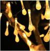 Water Droplets Solar String Lights Waterproof Outdoor 6M 30LED Solar Garland Lamp Decoration Christmas Wedding Party Garden
