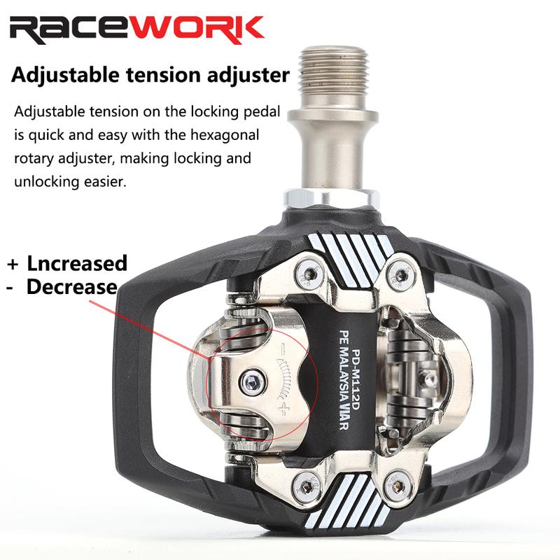 RACEWORK Велосипедный Замок Педаль для Горного Велосипеда под Систему Shimano SPD Нейлоновый Корпус + Сердечник из Хромомолибденовой Стали Двусторонний Фиксирующий Подножник