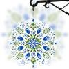 Bohemian Style Kinetic Wind Chime Metal Indoor Outdoor Hanging Decor Blue Green Floral Design Garden Patio Balcony Window Decoration All Season