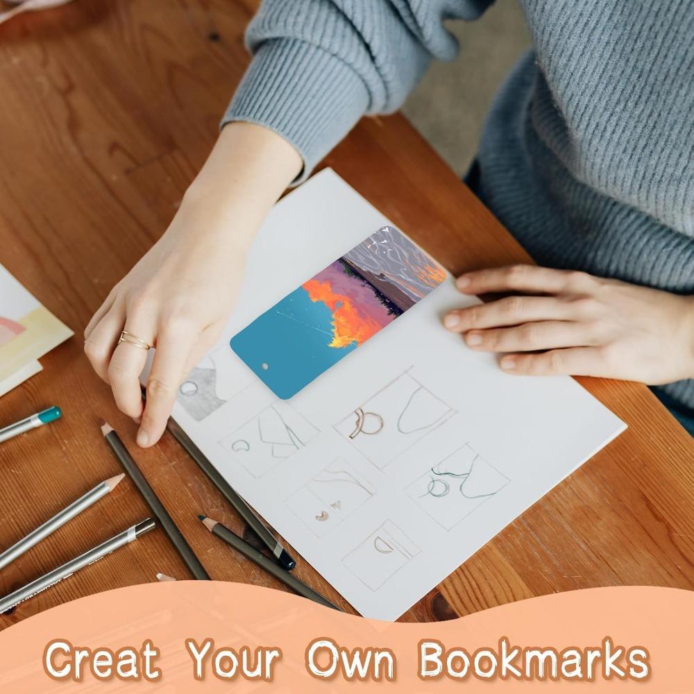 50pcs Blank Bookmarks with Colorful Tassels White Cardstock Bookmarks Bulk Craft Paper Bookmarks for DIY Projects and Gifts Tags Reading Weddings