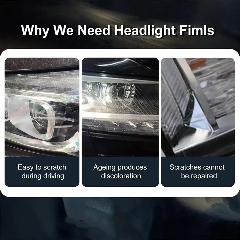 For Volvo S60 -2025 Car headlight protective film TPU protective sticker smoked black anti scratch and anti scratch refit