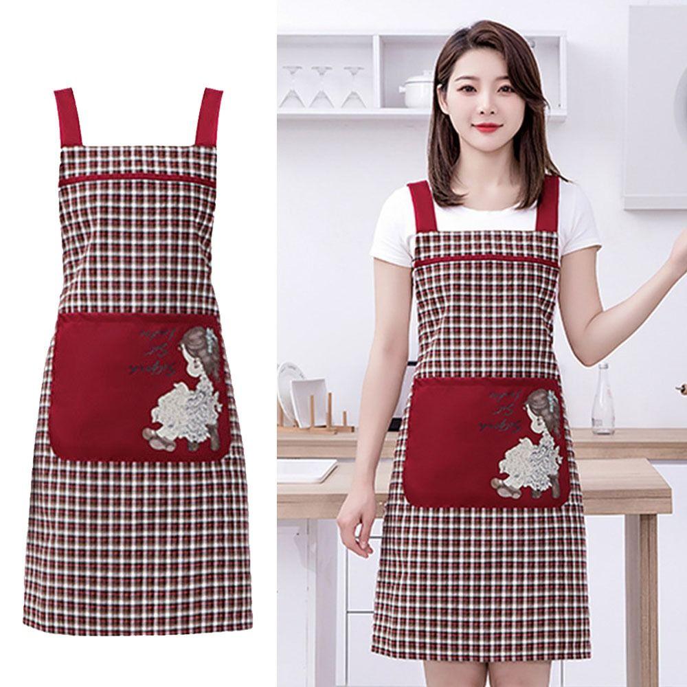 Cartoon Girl Women Kitchen Apron Wear Resistant Restaurant Uniform Barber Carpenter Florist