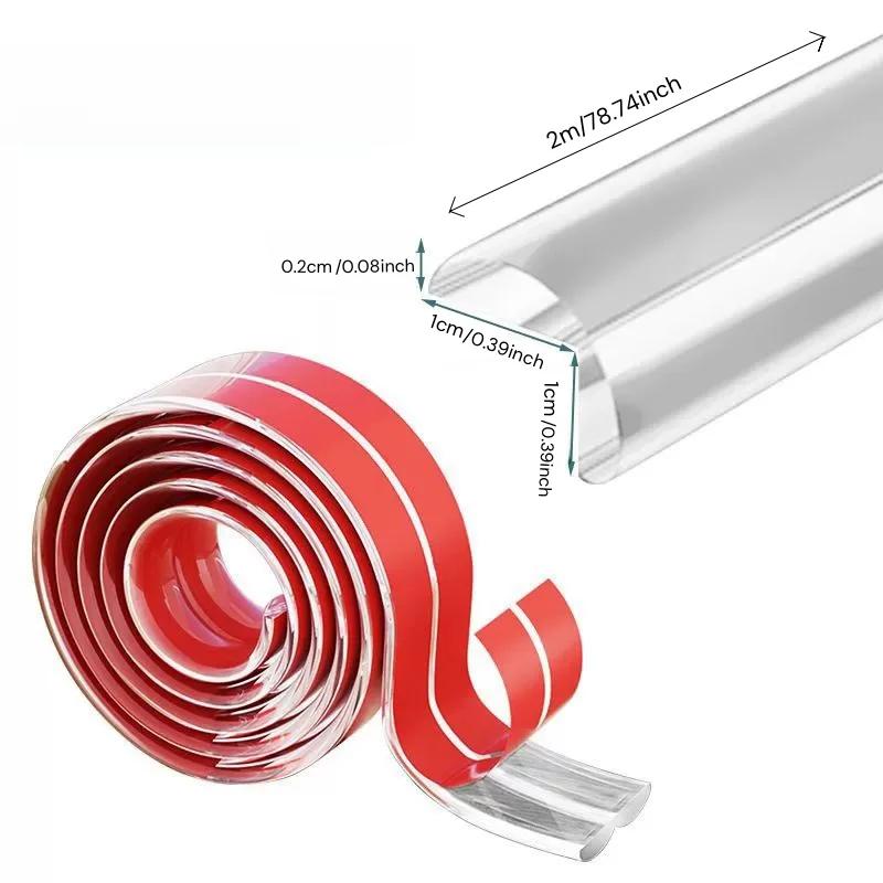 1PC 2m/78.74inch Guard Furniture Corner Protector Strip Self Adhesive Transparent Kids Collision Proof Soft Bumper Baby Safety
