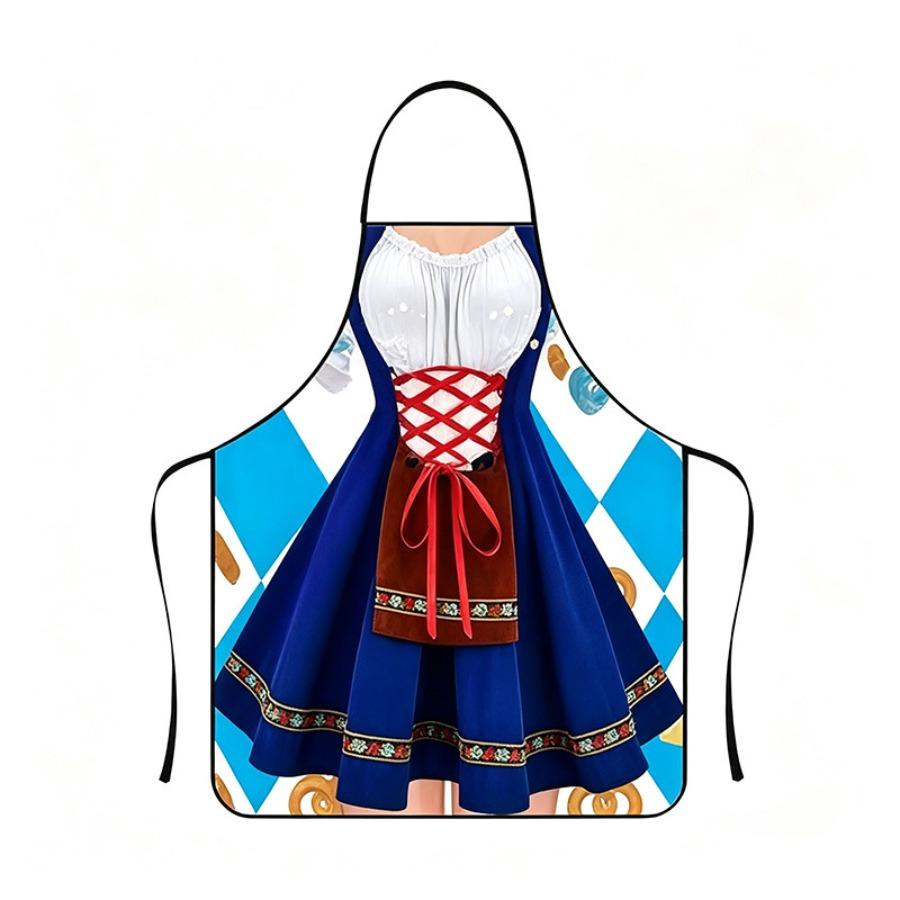 Munich Beer Festival Decorative Apron - German Beer Festival Wacky Character Cosplay Apron with Waterproof Workwear