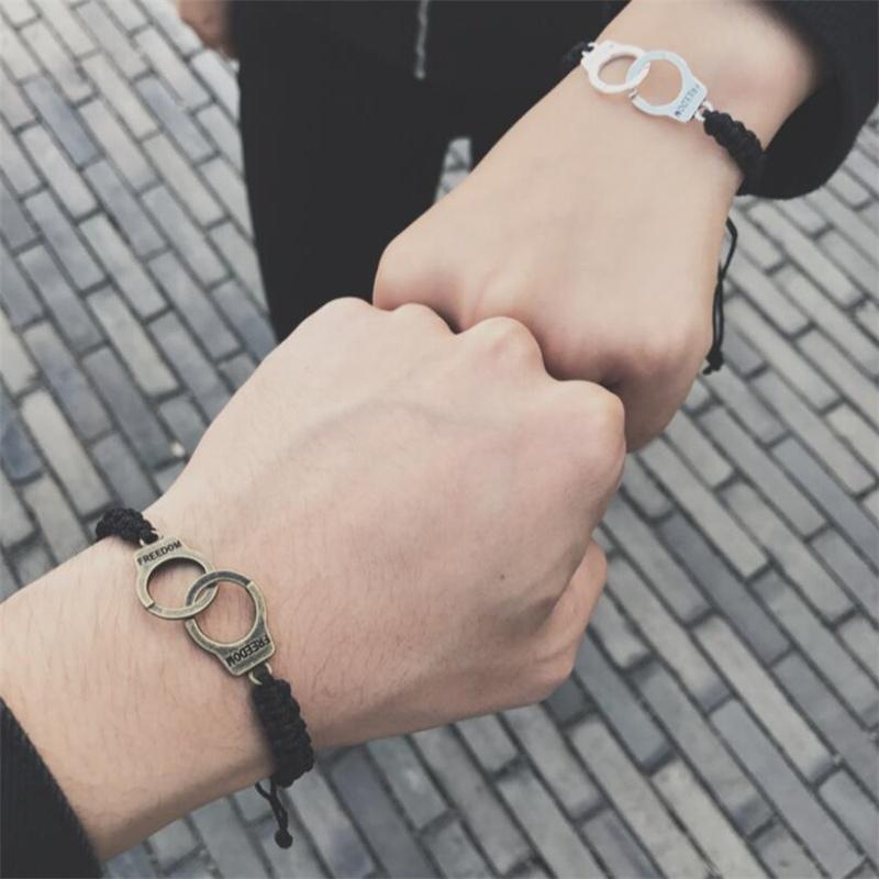 Handcuffs Bracelets For Women Men Lover Bracelet Valentine's Day Gift Pulseras Handmade