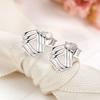 Rotating Triangular Stud Earrings Female Creative Hollow Three-line Interwoven Ear Jewelry