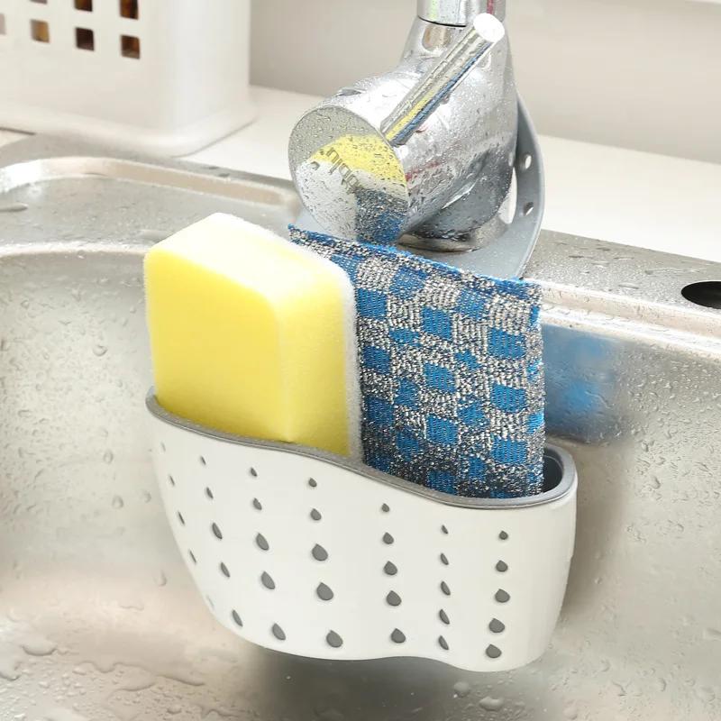 Double Layer Faucet-Mounted Sink Hanging Rack – Multipurpose Sponge Holder & Storage Basket, Kitchen Sink Accessories