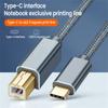 USB2.0 Female USB C To USB B Cable USB B Type C Braided Cable 480Mbps Printer Cable Type-C Male