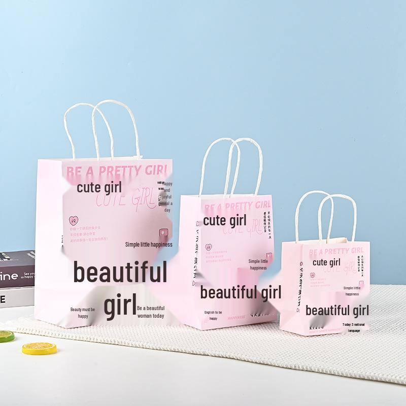 Маленький мультяшный крафтовый бумажный подарочный пакет для дней рождения и вечеринок