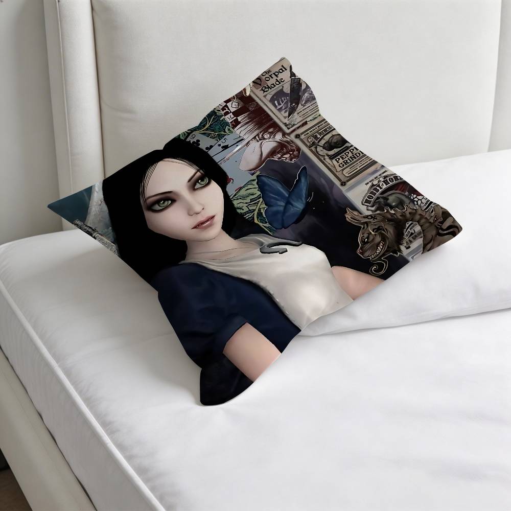 Cool Alice Madness RReturns Decorative Square Pillow Cover Soft Comfortable Pillow Case Sofa Bed Home Decoration