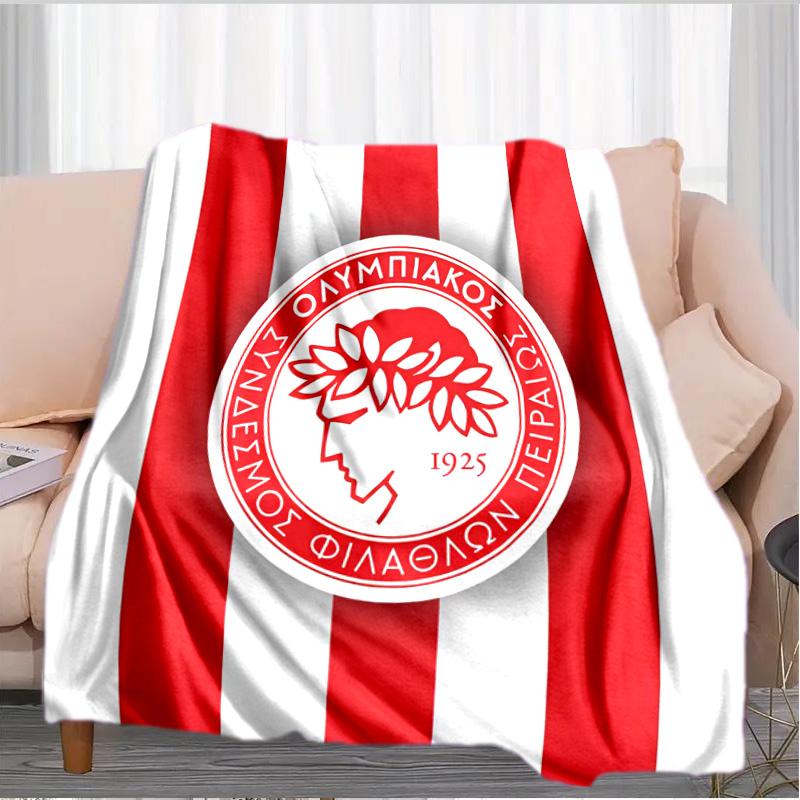 Olympiacos Fc: Red And Black Pride Blanket Suitable for Sofas, Beds, Offices, And Camping - Perfect Gift for Halloween Christmas