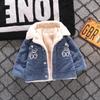 Kids Autumn Winter Kids Thicken Plush Jackets Coat Cotton Padded Clothes Infant Warm Corduroy Outerwear Toddler Thick Clothes