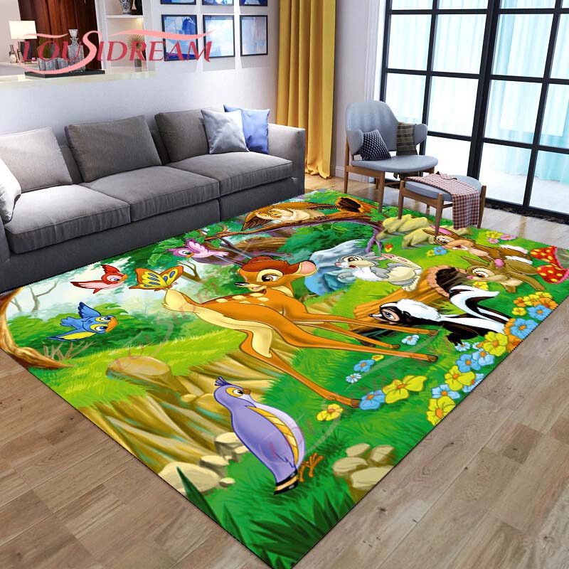 3D мультяшный ковер с оленем, дикая природа, горный пейзаж с лесным ковром для дома, гостиной, ковер с лосем для стирки, детские игровые ковры