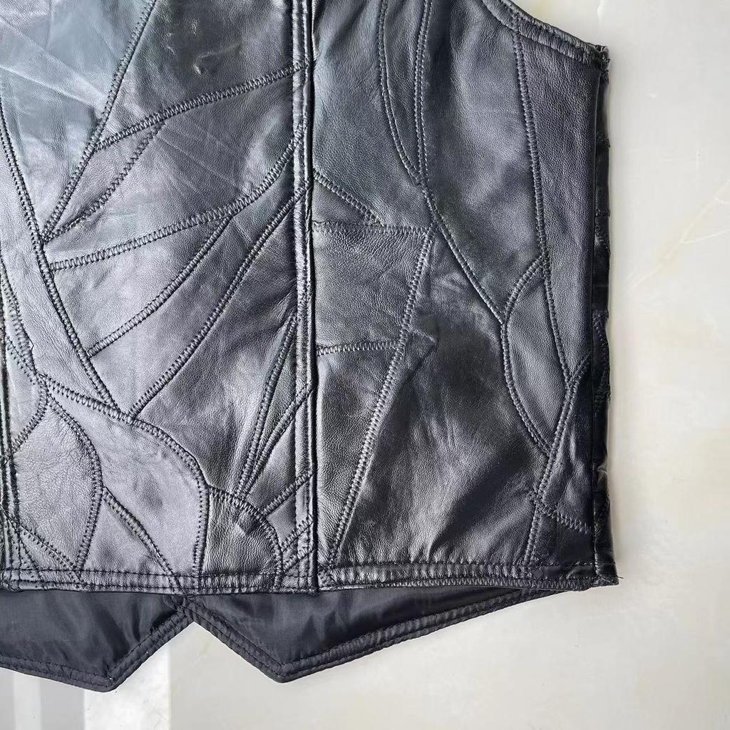 Harley Vest Кожаный жилет для верховой езды + мужской костюм + куртка + ветрозащитный чистый кожаный жилет